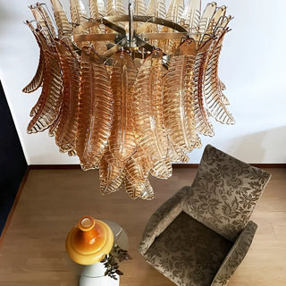 Aurora Lustre en Verre de Murano Ambre