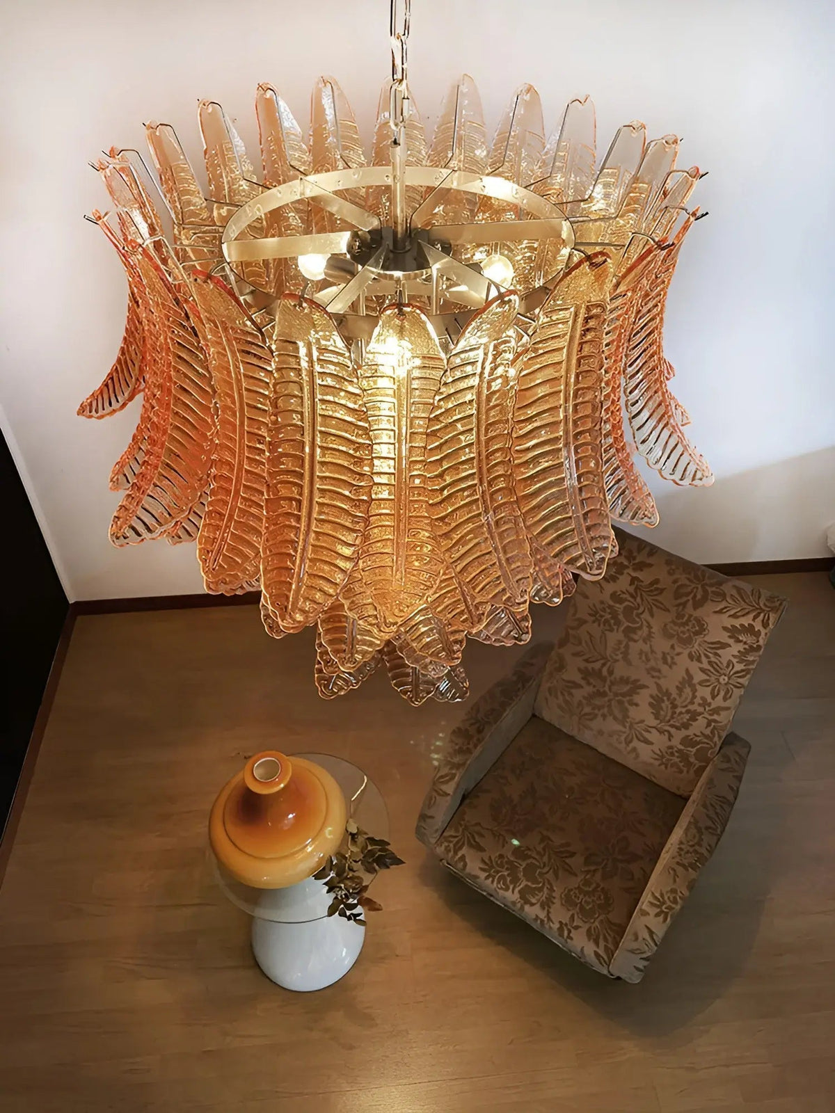 Rosilia Lustre en Verre de Murano Ambre