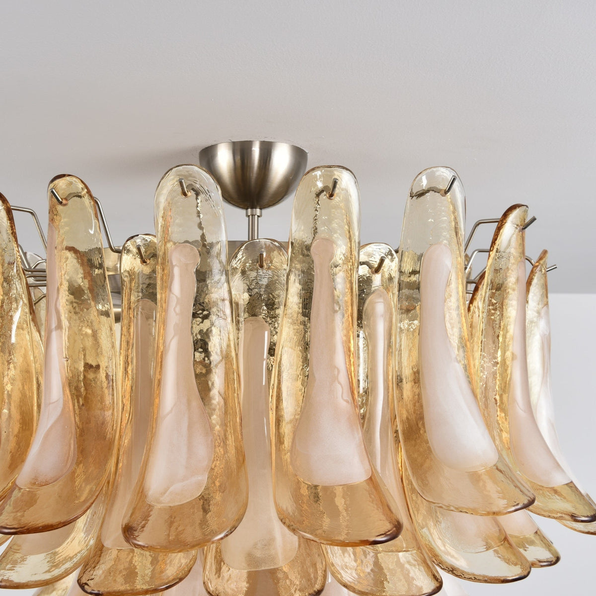 Talelia Plafonnier Ambre Pétale Verre Superposé Vintage