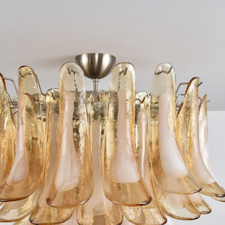Aurora Plafonnier Ambre Pétale Verre Superposé Vintage