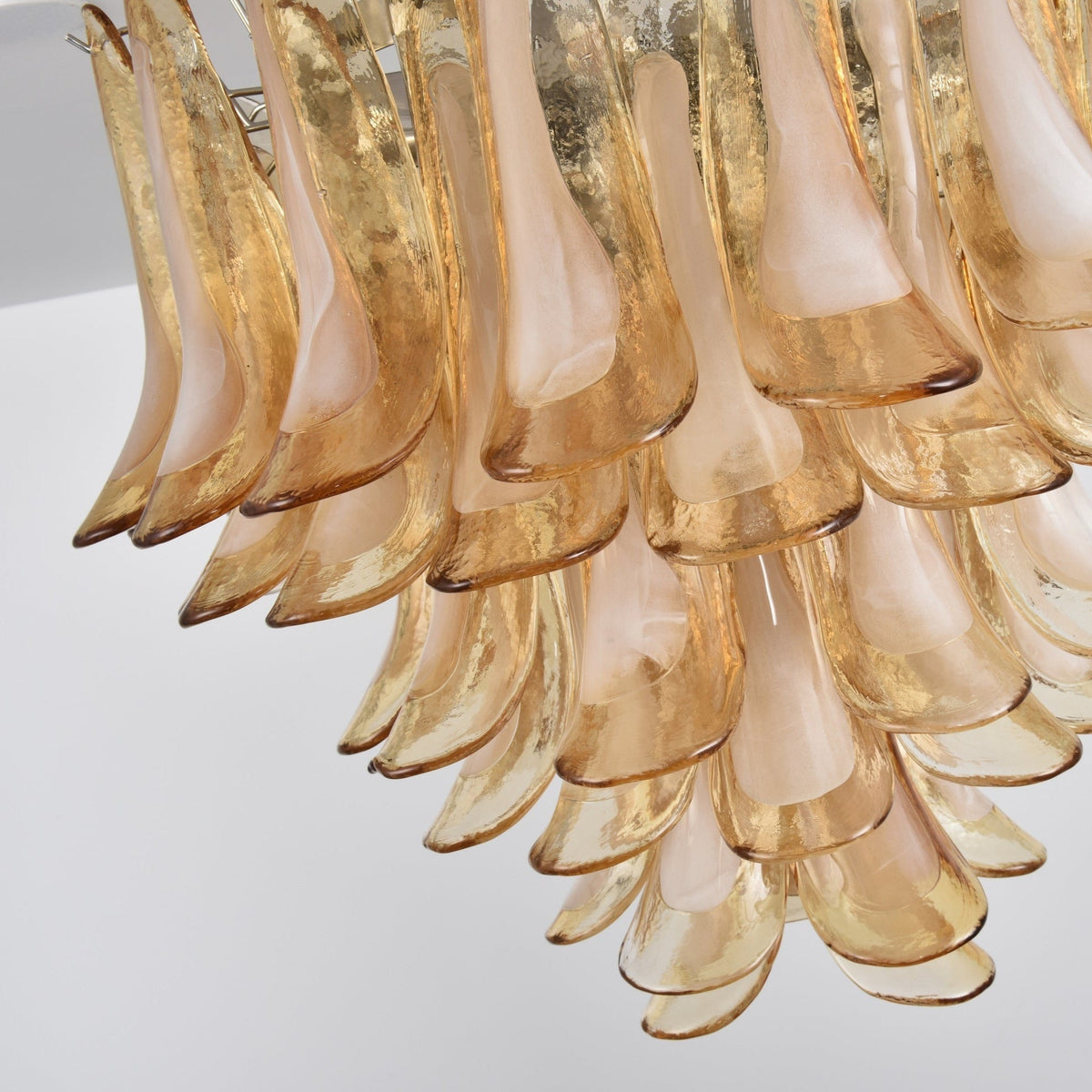 Talelia Plafonnier Ambre Pétale Verre Superposé Vintage