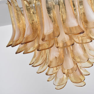 Aurora Plafonnier Ambre Pétale Verre Superposé Vintage