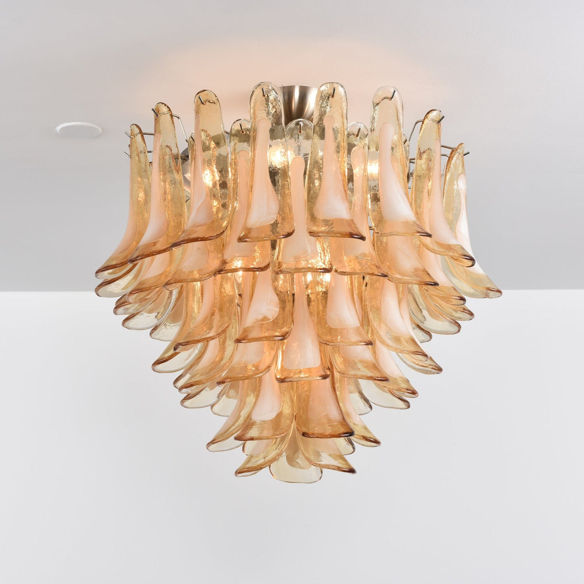 Talelia Plafonnier Ambre Pétale Verre Superposé Vintage