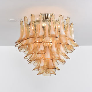 Aurora Plafonnier Ambre Pétale Verre Superposé Vintage