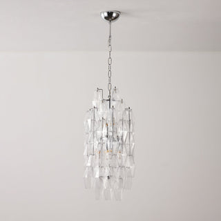 Aurora Lustre Ambre Prisme Long Cascadant Verre