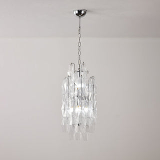 Aurora Lustre Ambre Prisme Long Cascadant Verre