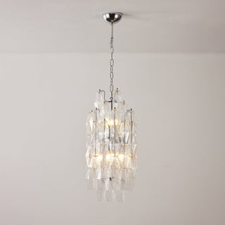 Aurora Lustre Ambre Prisme Long Cascadant Verre