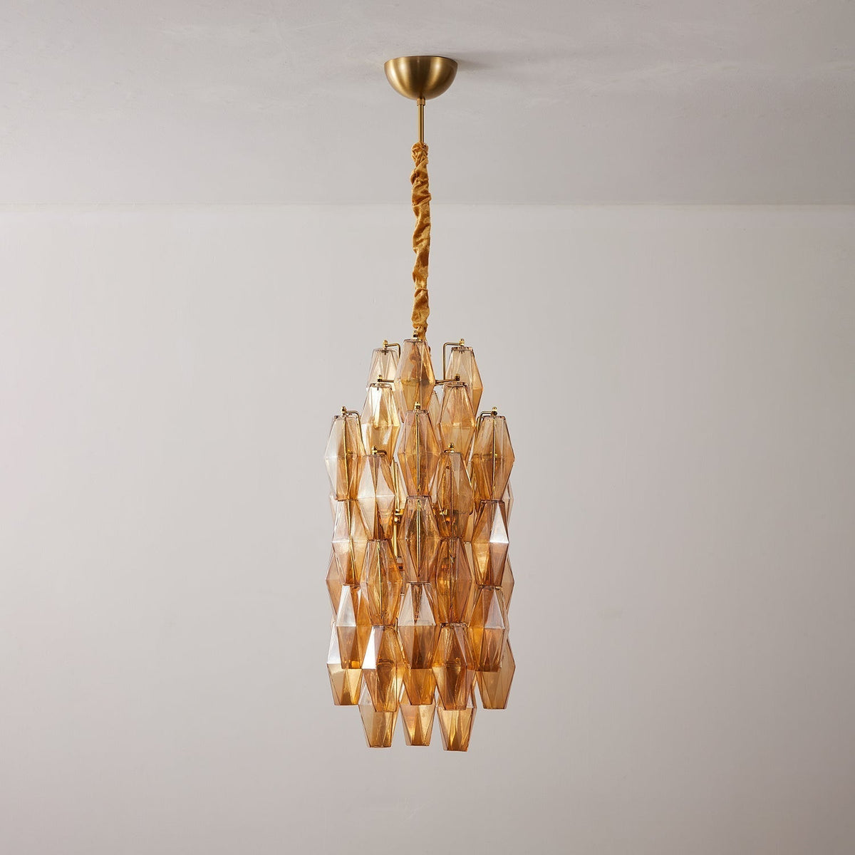 Periana Lustre Ambre Prisme Long Cascadant Verre