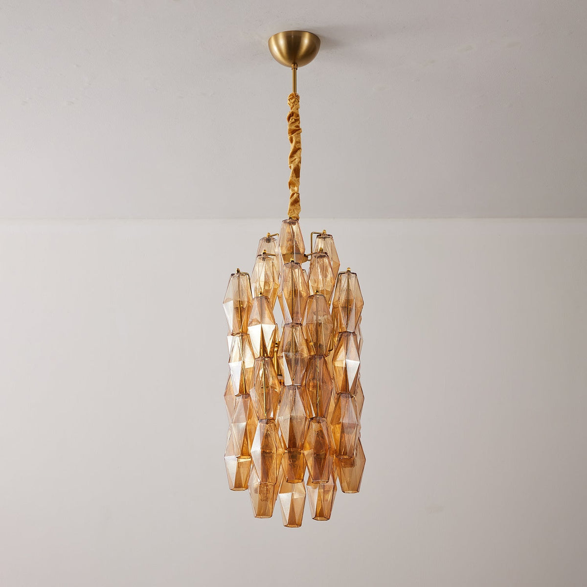 Periana Lustre Ambre Prisme Long Cascadant Verre