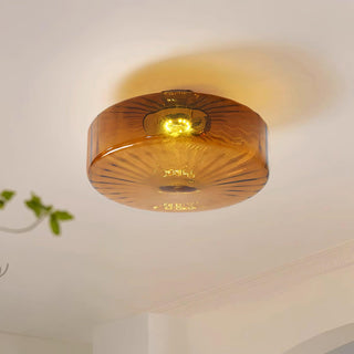 June  Plafonnier Ambre Verre