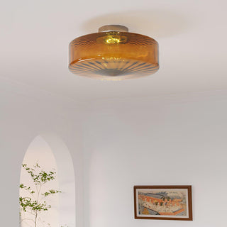 June  Plafonnier Ambre Verre