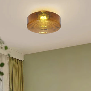 June  Plafonnier Ambre Verre