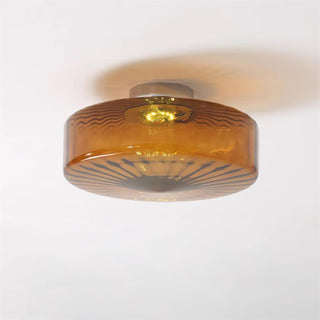 June  Plafonnier Ambre Verre