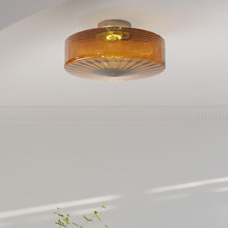 June  Plafonnier Ambre Verre