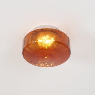 June  Plafonnier Ambre Verre