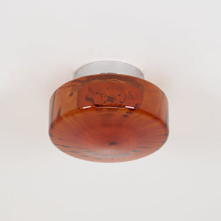 June  Plafonnier Ambre Verre