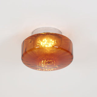 June  Plafonnier Ambre Verre