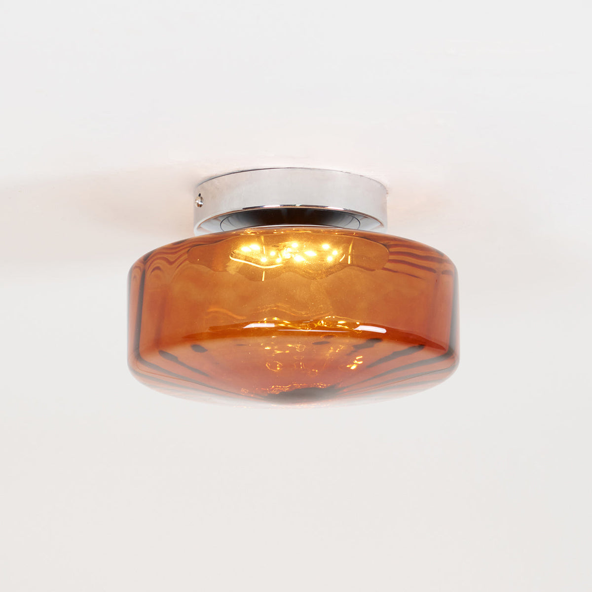 June  Plafonnier Ambre Verre