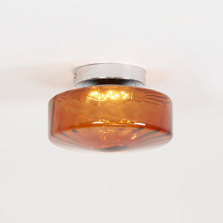 June  Plafonnier Ambre Verre