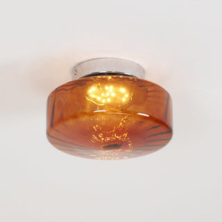 June  Plafonnier Ambre Verre