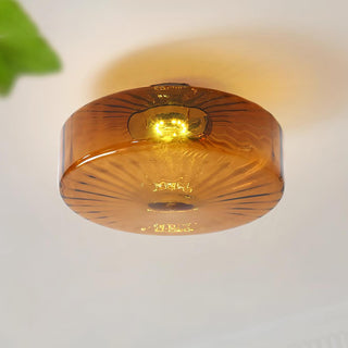 June  Plafonnier Ambre Verre
