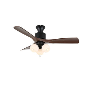 Ventilateur de Plafond Veloria Vintage en Verre et Bois avec Lumière