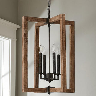 Eirikuvyi Suspension Vintage Créativité en Métal Et Bois Lanterne