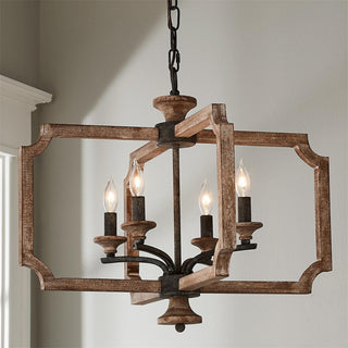 Eirikuvyi Suspension Vintage Créativité en Métal Et Bois Lanterne