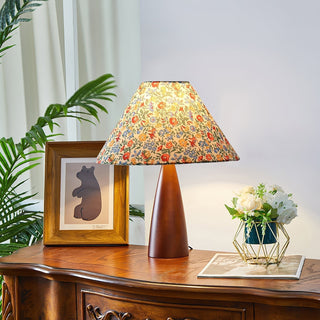 Ber Vintage Lampe de Table en Bois