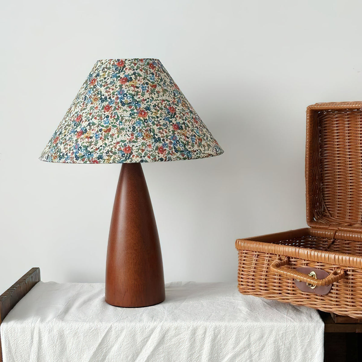 Ber Vintage Lampe de Table en Bois