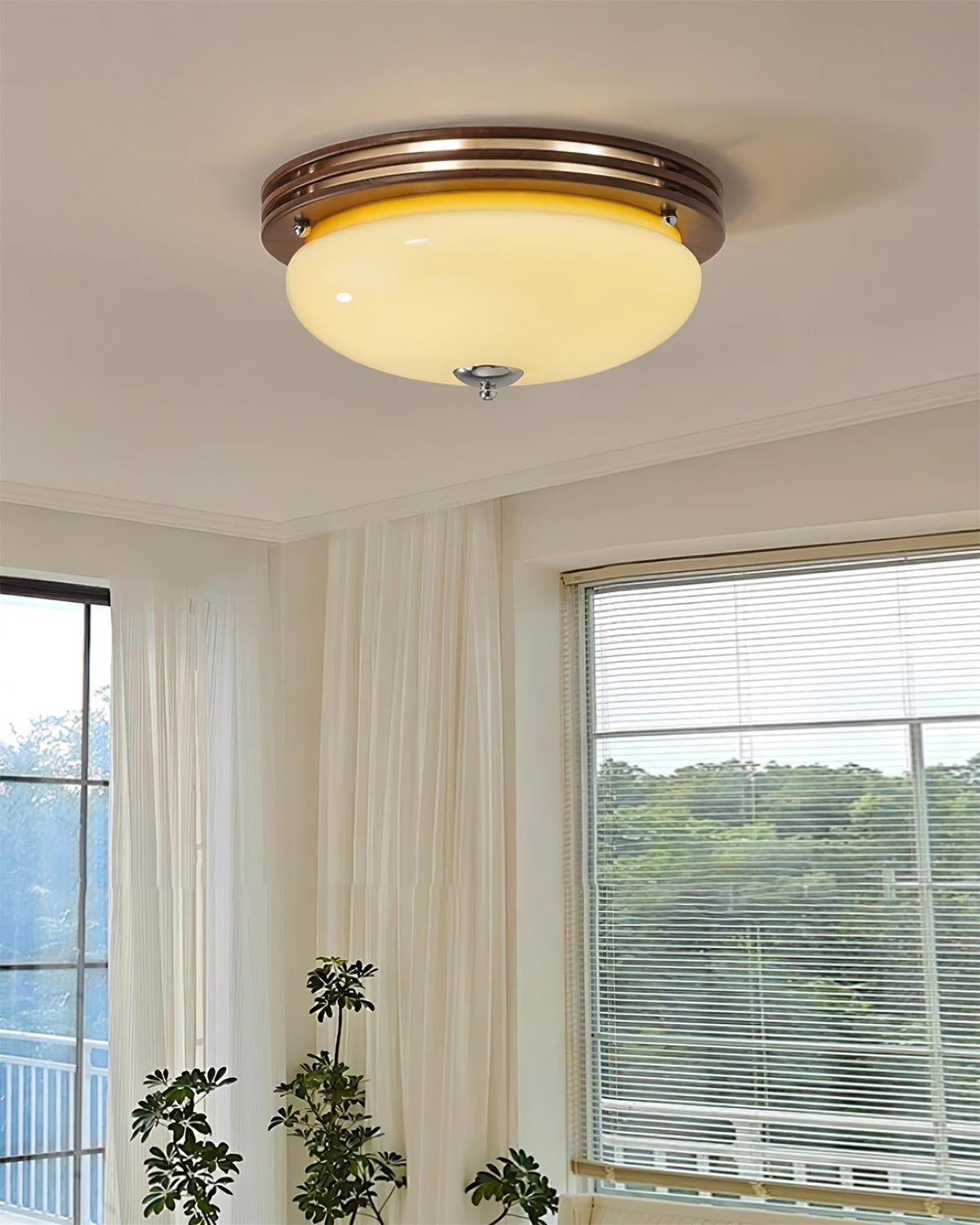 Povio Glass Flush Mount Ceiling Light-Neutral Decor