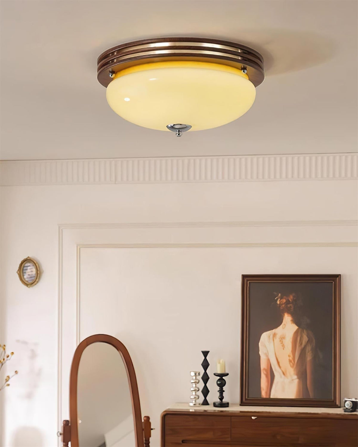Povio Glass Flush Mount Ceiling Light-Neutral Decor