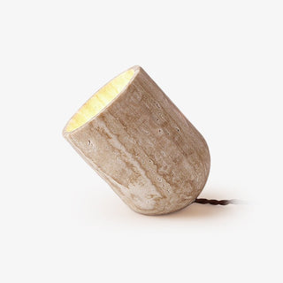 Valuaine Lampe de Table en Travertin à Pied Conique