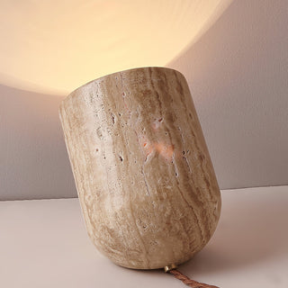 Valuaine Lampe de Table en Travertin à Pied Conique