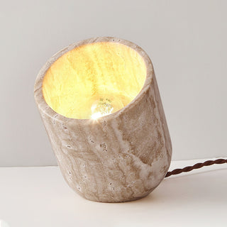 Valuaine Lampe de Table en Travertin à Pied Conique