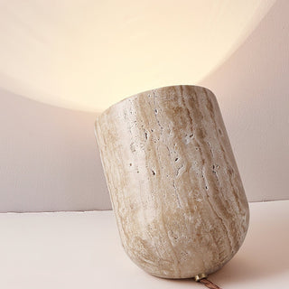 Valuaine Lampe de Table en Travertin à Pied Conique