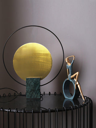 Lirixy Lampe de Table de Table en Marbre Géométrique