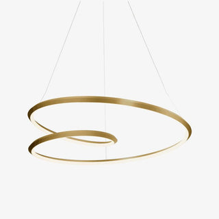 Lustra Lustre en Aluminium Doré et Verre Opale