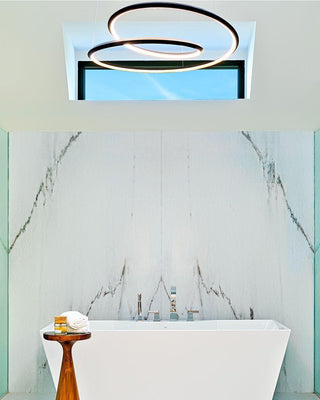 Lustra Lustre en Aluminium Doré et Verre Opale