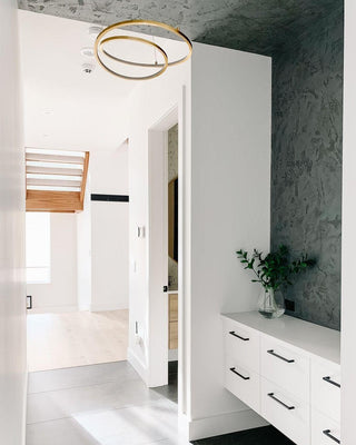 Lustra Lustre en Aluminium Doré et Verre Opale