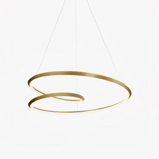 Lustra Lustre en Aluminium Doré et Verre Opale