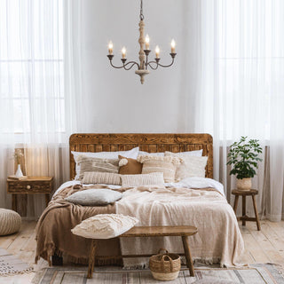 Fljotuvyi Lustre en Bois et Métal Créativité Individuelle