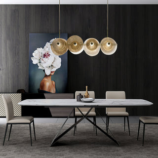 Himinuvyn Lustre en Métal et Cristal Nordique Moderne