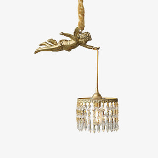 Calytra Suspension Artistique Laiton Cristal