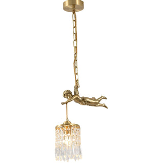 Calytra Suspension Artistique Laiton Cristal
