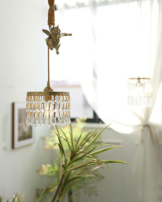 Calytra Suspension Artistique Laiton Cristal