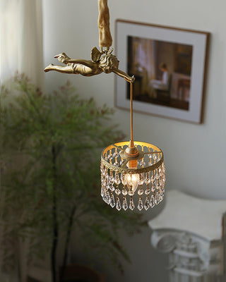 Calytra Suspension Artistique Laiton Cristal