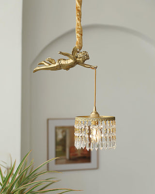 Calytra Suspension Artistique Laiton Cristal
