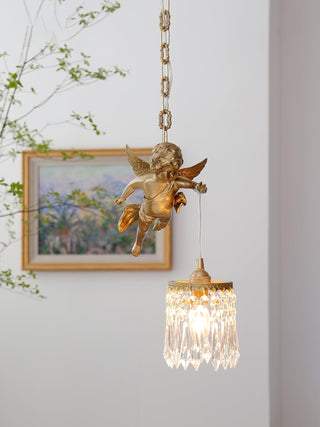 Calytra Suspension Artistique Laiton Cristal
