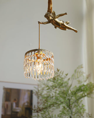 Calytra Suspension Artistique Laiton Cristal